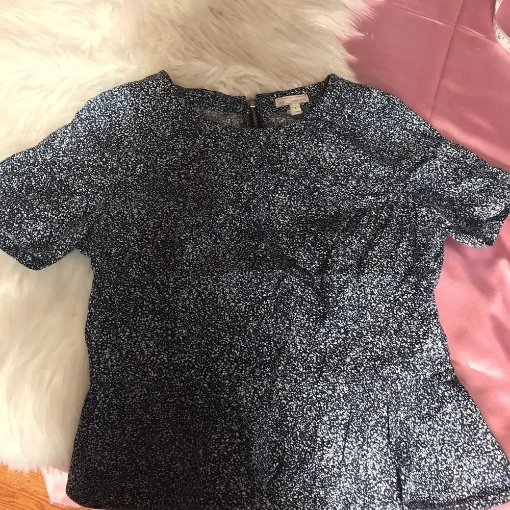 gap blue splatter peplum top - Picture 8 of 8